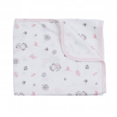 Бебешка памучна пелена "Little giraffe" с розово 90 х 80 см 4