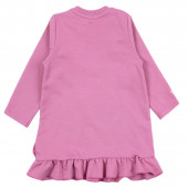 Бебешка памучна рокля в наситено розово 2