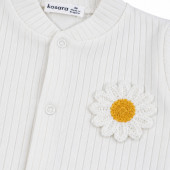 Бебешка памучна жилетка "Happy daisy" в екрю 3
