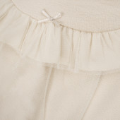 Бебешка рокля от фино плетиво и тюл в бежово 3