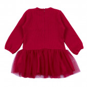 Бебешка рокля от плетиво в червено 2