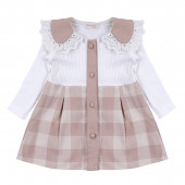 Бебешка рокля в каре с якичка 2