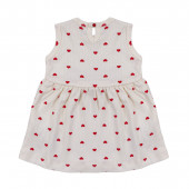 Бебешка рокля в крем с червено болеро  4