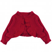 Бебешка рокля в крем с червено болеро  5