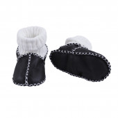 Бебешки буйки от естествена кожа в черно 3