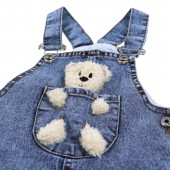 Бебешки дънков гащеризон с мече 5