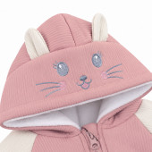 Бебешки ескимос с ръкавички и терлички "Cat" в розово 5