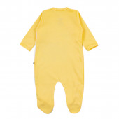 Бебешки памучен гащеризон в жълто и бяло 2