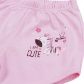 Бебешки къси панталони "I am cute" в розово 3