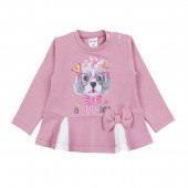 Бебешки комплект "Cute dog" в опушено розово 2