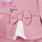Бебешки комплект "Cute dog" в опушено розово 6