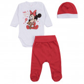 Бебешки комплект от 3 части в червено и бяло 2