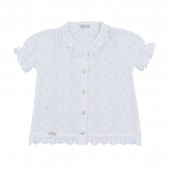 Бебешки комплект от ажурено плетиво в бяло 2