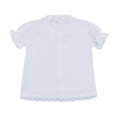 Бебешки комплект от ажурено плетиво в бяло 3