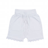 Бебешки комплект от ажурено плетиво в бяло 4