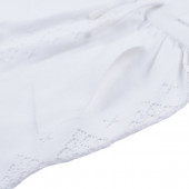 Бебешки комплект от ажурено плетиво в бяло 7