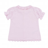 Бебешки комплект от ажурено плетиво в розово 3