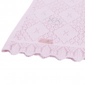 Бебешки комплект от ажурено плетиво в розово 6