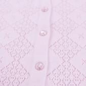 Бебешки комплект от ажурено плетиво в розово 7