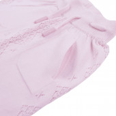 Бебешки комплект от ажурено плетиво в розово 8