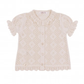 Бебешки комплект от ажурено плетиво в светлобежово 2