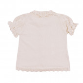 Бебешки комплект от ажурено плетиво в светлобежово 3