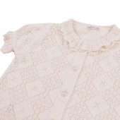 Бебешки комплект от ажурено плетиво в светлобежово 5