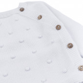 Бебешки комплект от памучно плетиво в бяло 6