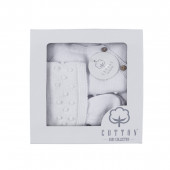 Бебешки комплект от памучно плетиво в бяло 7