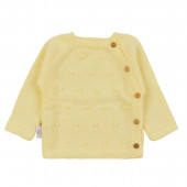 Бебешки комплект от памучно плетиво в жълто 3