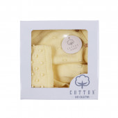 Бебешки комплект от памучно плетиво в жълто 7