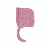 Бебешки комплект от памучно плетиво в опушено розово 5