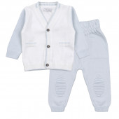 Бебешки комплект от фино плетиво в светлосиньо 2