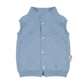 Бебешки памучен комплект от 3 части в светлосиньо 2