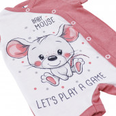 Бебешки летен гащеризон "Baby mouse" в корал 4