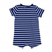 Бебешки летен гащеризон в тъмносиньо и бяло 2