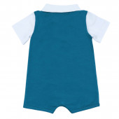 Бебешки летен ромпър "Fish" в петролено синьо 2