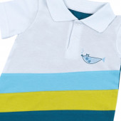 Бебешки летен ромпър "Fish" в петролено синьо 3