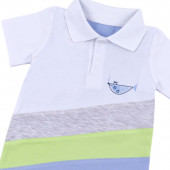 Бебешки летен ромпър "Fish" в синьо 3