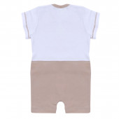 Бебешки летен ромпър "Mr. Bear" в бежово 2