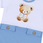 Бебешки летен ромпър "Mr. Bear" в синьо 3