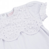 Летен бебешки ромпър с дантела в бяло 4