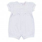 Летен бебешки ромпър с дантела в бяло 2
