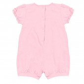 Летен бебешки ромпър с дантела в розово 3