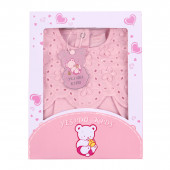 Летен бебешки ромпър с дантела в розово 5