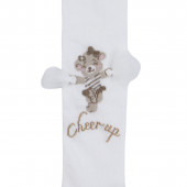 Бебешки памучен чорапогащник "Cheet up" в екрю 2