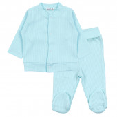 Бебешки памучен комплект "Happy day" в мента 2