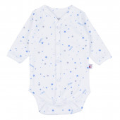 Бебешки памучен комплект "Stars" в бяло и синьо 2