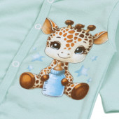 Бебешки памучен ромпър "Giraffe" в мента 3