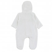 Бебешки плюшен ромпър с цип в екрю 3